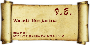 Váradi Benjamina névjegykártya